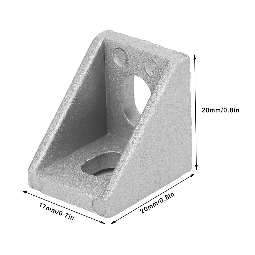30Pcs Aluminum Corner Bracket 2 Holes Right Angle L Type for 2020 Aluminum Profile