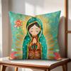 Our Lady of Guadalupe Cushion Cover Natural Linen Organic Fabric DoubleSided Printing Couch Pillow Covers Home Decor