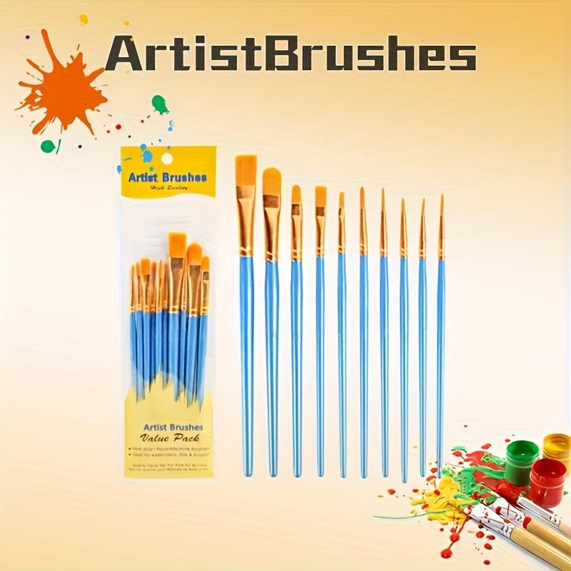 Vibrant Nylon Bristle Paint Brush Set with Durable Plastic Handles - Perfect for Oil, Watercolor, and Gouache Artworks - Multicolor Selection
