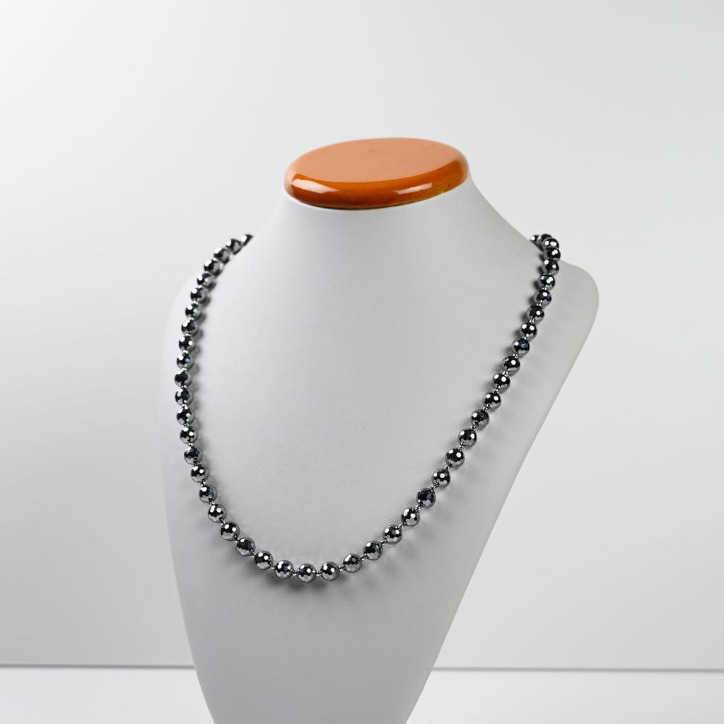 Jewelry Town Shosenkyo Terahertz Ore 8mm Bead 63cm Neck Mirror Power Stone [Eigado] Necklace, Circumference, Cut,