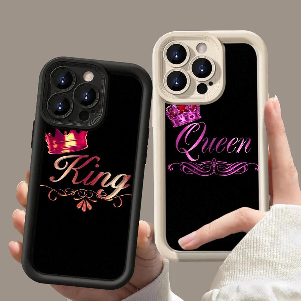 LZ29 Queen king crown couple Silicone Phone Case for Xiaomi 11 Lite 5G 14T Redmi 14C 13C A3 Note 12 11 9 10 13 Pro Plus Shockproof Back Cover