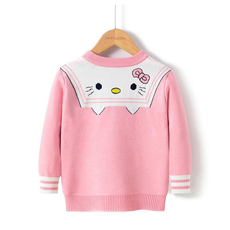 European and American autumn and winter girls' sweaters children's baby foreign cartoon pullover crew neck knitted bottoming shirt children's clothing