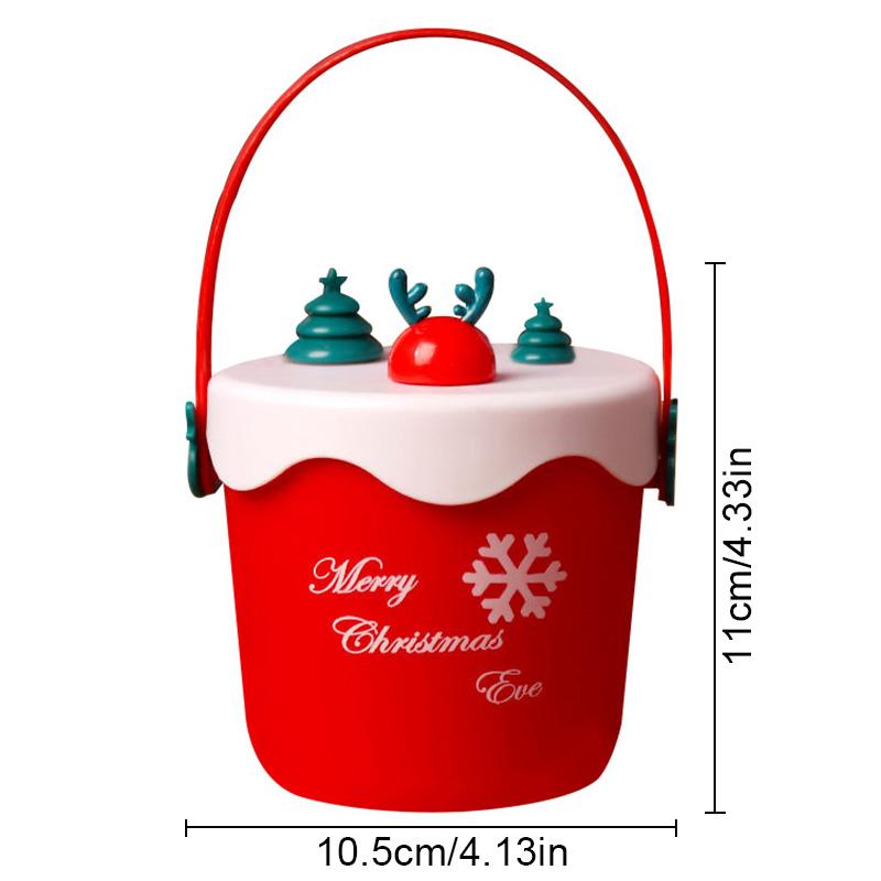Portable Christmas Gift Box Eve Apple Packing Bag Santa Candy Snack Storage Bucket for Home Xmas Holiday New Year Party Supplies