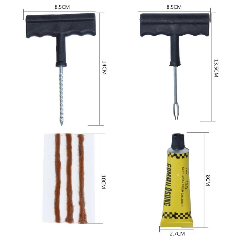 6–50-teiliges Reparaturset für schlauchlose Autoreifen mit Gummistreifen, Reifenpannenstopfen, Vakuum-Reifenreparaturwerkzeug für Motorräder und LKWs