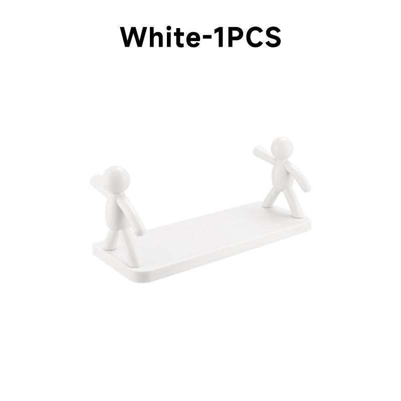 

Новые креативные полки для хранения в ванной комнате, милые белые полки для кукол, полки со злодеями, самоклеящиеся стеллажи для хранения косметики для ванной комнаты
