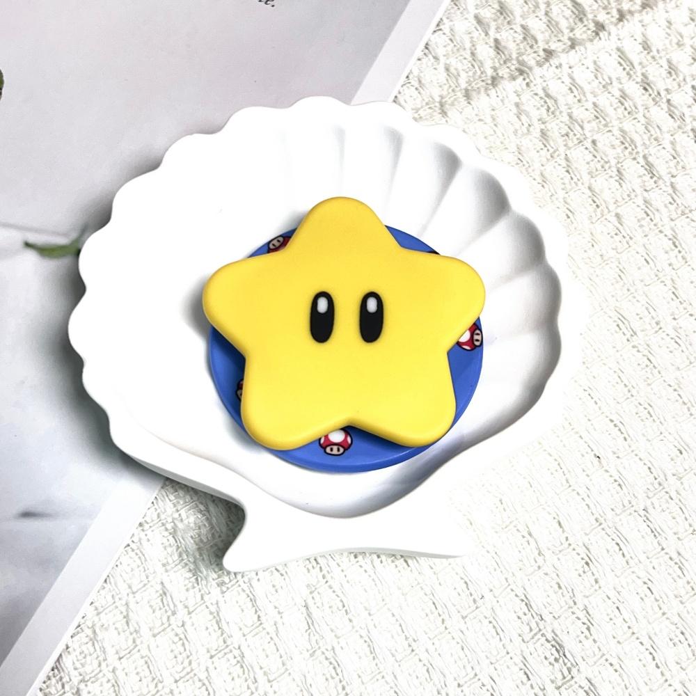 Korean Cartoon Smiling Face Star Phone Grip Stand For MagSafe Collapsible Magnetic Holder For iPhone Samsung Mobile Accessories