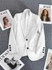 2025 Spring/Autumn Off-White Women's High-End Korean Style Versatile Suit Jacket for Casual & Commuting
