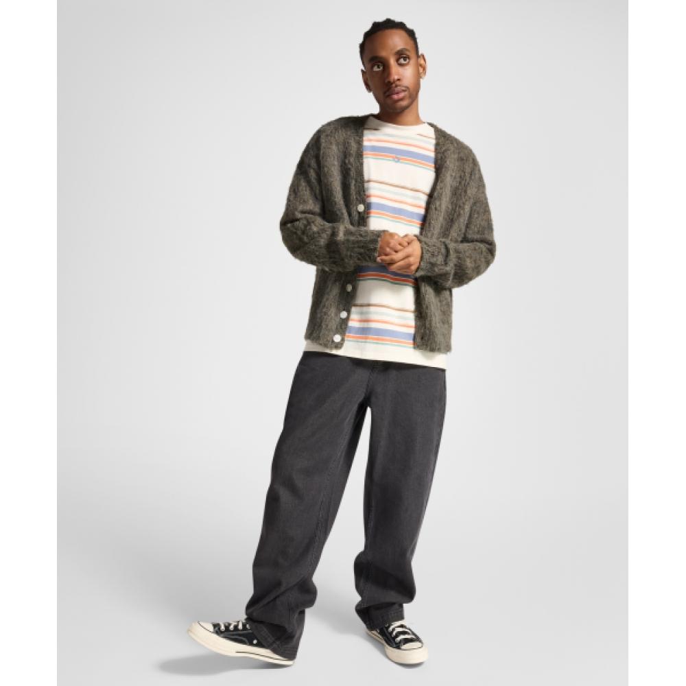 Converse Open Hem Baggy Denim Pants Washed Black 10026720 A01