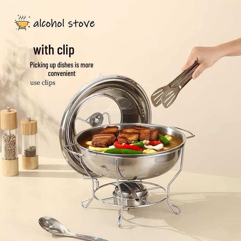 Stainless Steel Round Buffet Stove - Commercial Heated Food Warmer