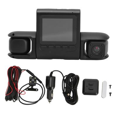 Dash Cam 3 Lens Car Driving Recorder 170 Degree Wide Angle 5MP Front and Rear Parking Monitor