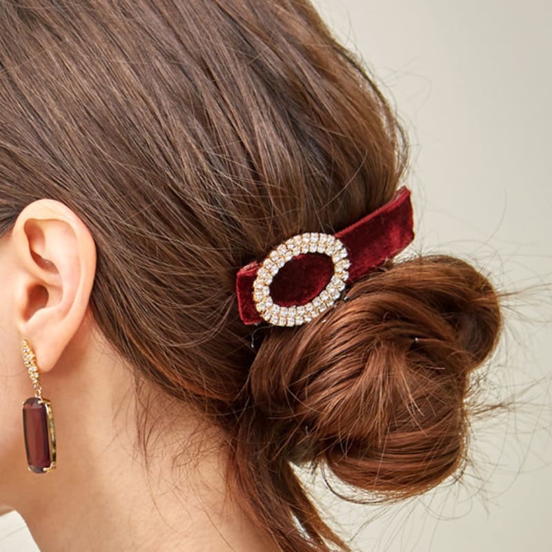 

ctwins Velvet CT Point Hairpin beige