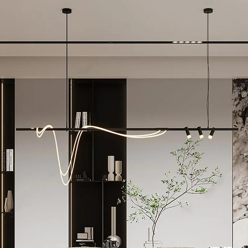 Nordic Hose LED Chandelier for Kitchen Dining Living Room Center Table Pendant Lights Minimalist Home Decor Suspension Fixture