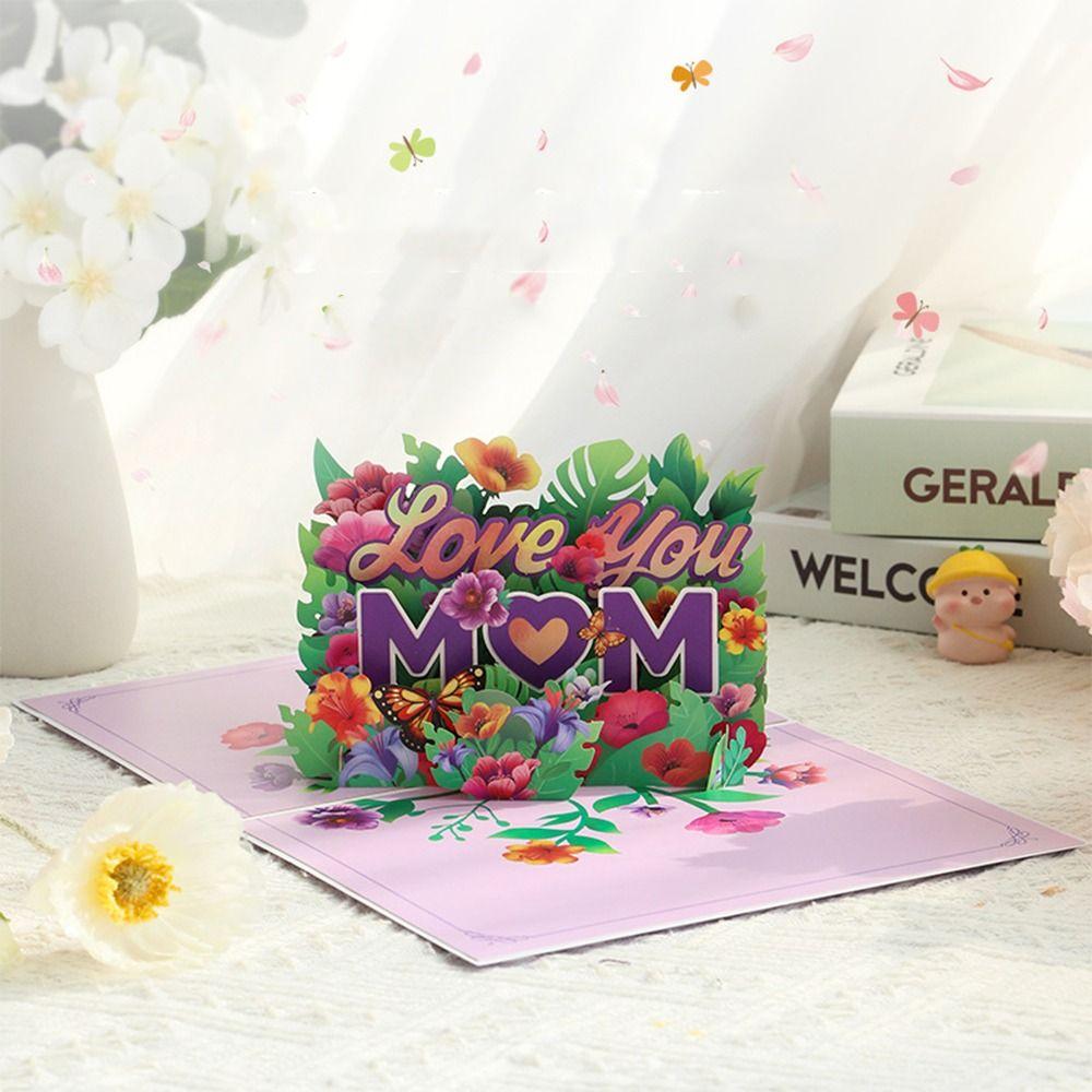 

Folding Mother s Day Greeting Card Blessing Thank You Card For Mom Gift фіолетовий