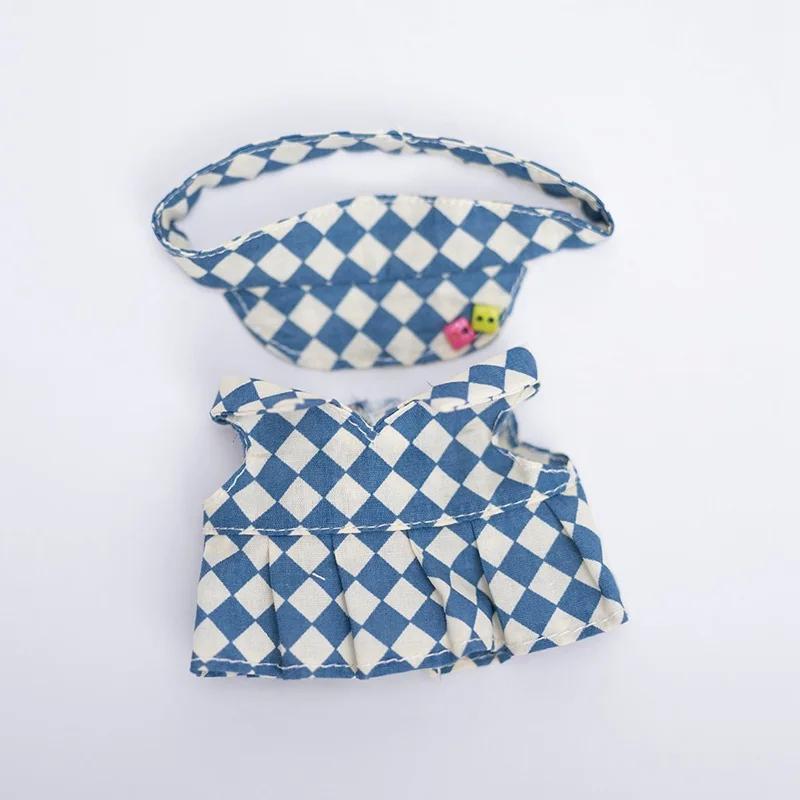 17cm Puppenkleidung Schachbrett Tennis Kleidungsset Baby Anhänger Kleidung Hosenträgerhose Kleidung Ersatz Trend Geschenk