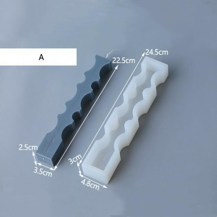 Speical Shaped Strip Candle Silicone Mould European Simple Candle Molds Christmas Home Decoration Ca