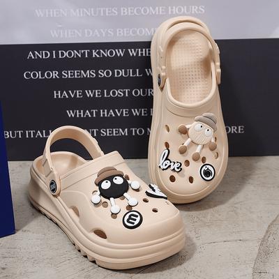 Cartoon Charms Cross Clogs Eva Soft Summer House Slippers Women's Sandals Slipper Man Shoes Kids Indoor Slipper