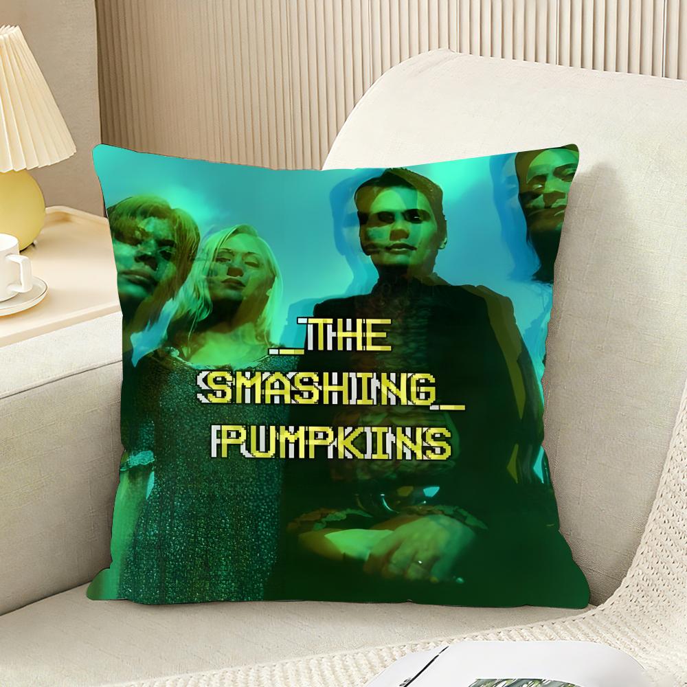 Band The S-Smashing P-Pumpkins Cushion Cover Reversible Plush Pillow Cover For Car Sofa Bedroom Decorative Gift Pillowcase