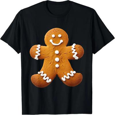 Gingerbread Man Costume Funny Halloween Christmas Graphic T-Shirt