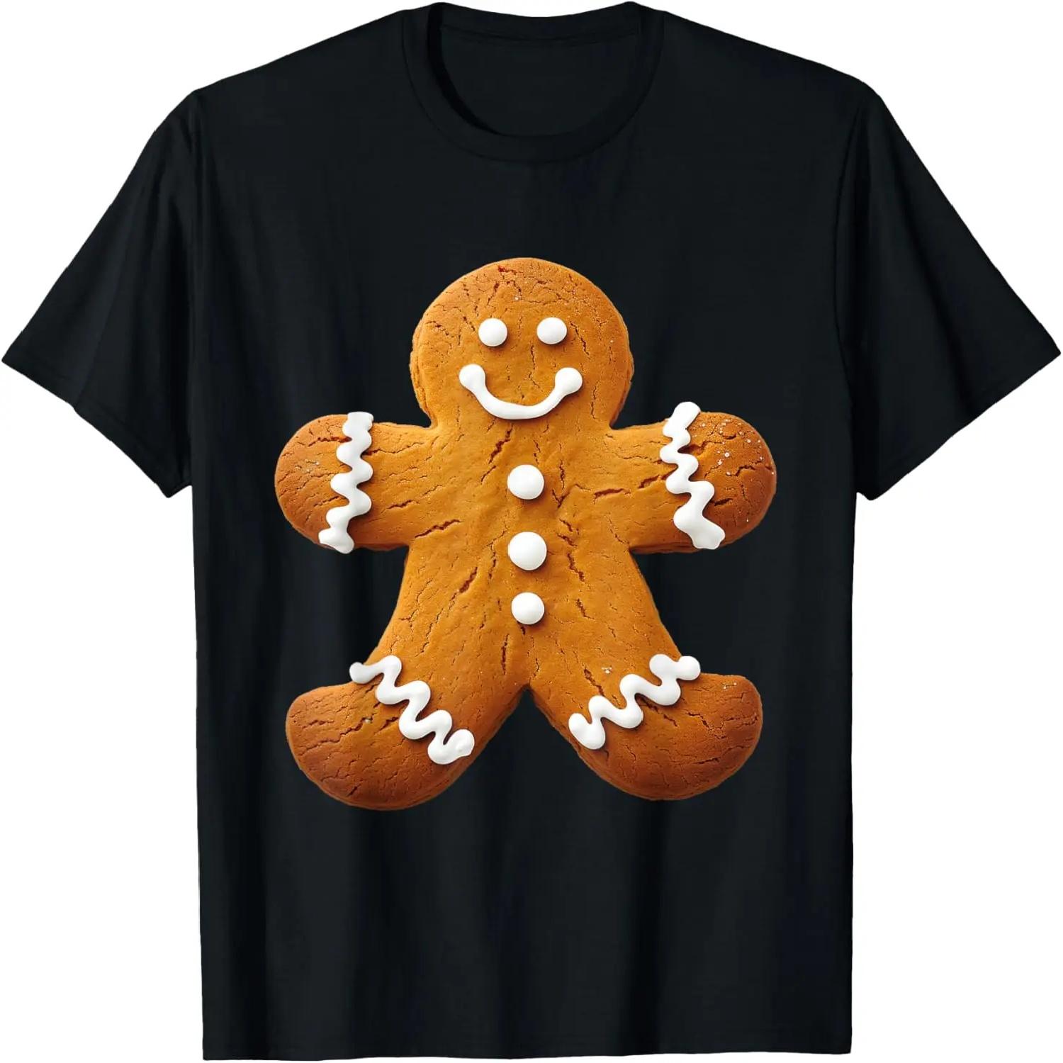 Gingerbread Man Costume Funny Halloween Christmas Graphic T-Shirt S