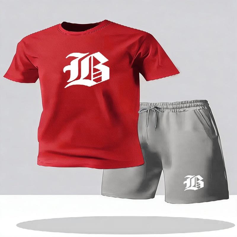 2026 Summer New Men's Casual Set Printed Sportswear Summer Streetwear Outdoor Shorts Set
