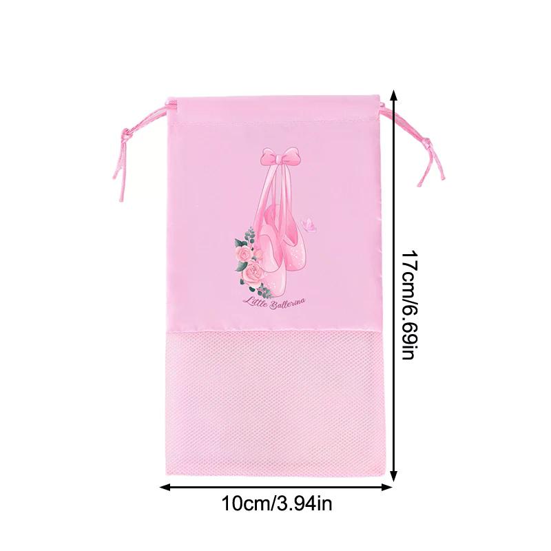 Portable Mesh Dance Bag Breathable Shoes Storage Pouch Girls Ballet Organizer Bags Shoe Pouches Bag Drawstring Dance Shoes Pouch
