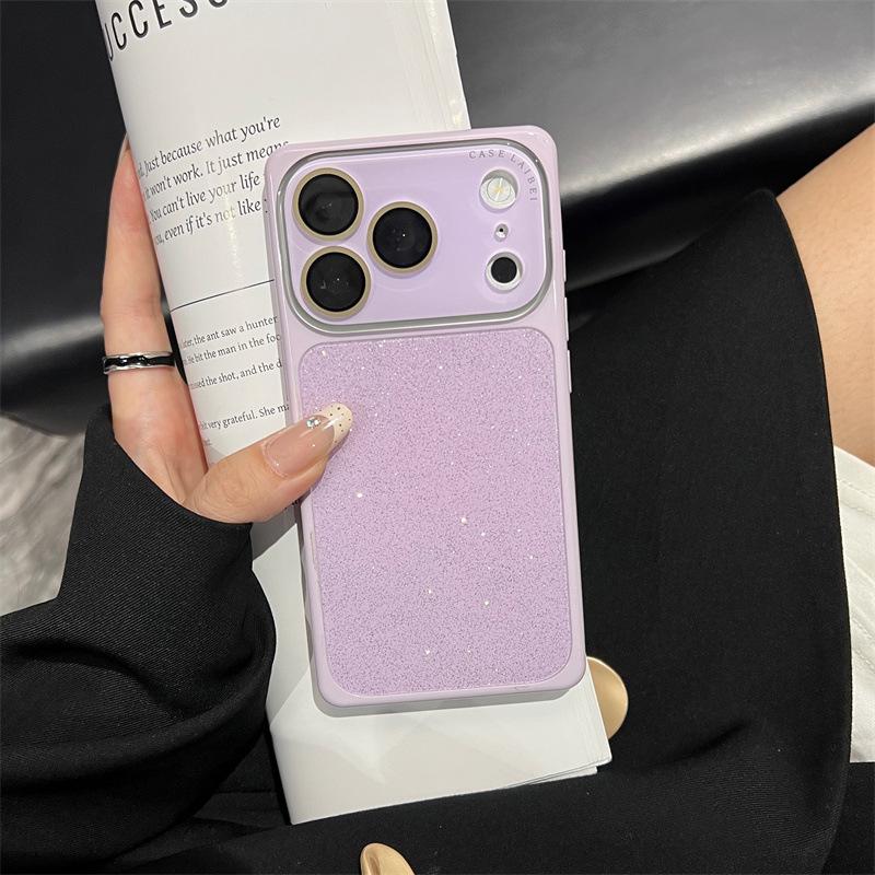 Glitter Glass Case for iPhone 17 Pro Max: Anti-Fall, Precise Fit, Square Design