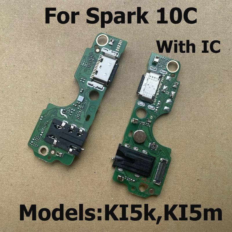 For Tecno Spark 10 10C Pro Fast USB Charging Dock Port Mic Microphone Connector Board Flex Cable Repair Parts KI5q KI7 KI5k KI5m