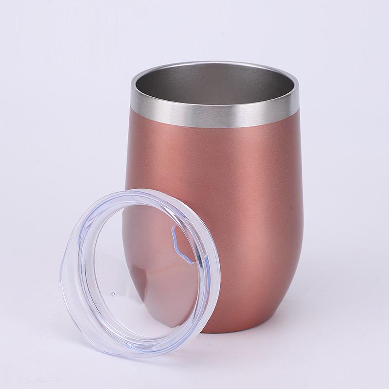 12oz Eierbecher 304 doppelwandiger Edelstahl Vakuum Eierschalen Thermobecher Rotweinglas Geschäftsgeschenk