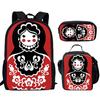 Classic Popular Peculiar Funny Russian Dolls 3D Print 3pcs/Set Pupil School Bags Laptop Daypack Backpack Lunch Bag Pencil Case