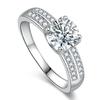 Lindon Classic Copper Alloy Zircon Ring Ladies Jewelry Wedding Promise Party Gift