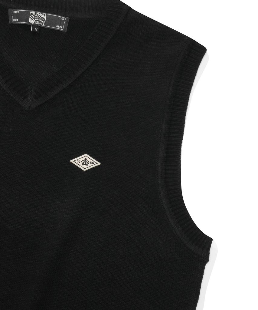 Columbia University 1754 Crown V Neck Vest Sweater Black