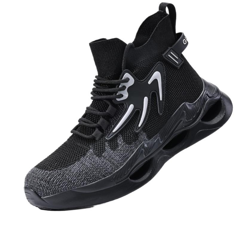 Shoes Anti-smashing Anti-piercing Breathable Steel Head Shoes High Top Comfortable Soft Sole Safety Shoes