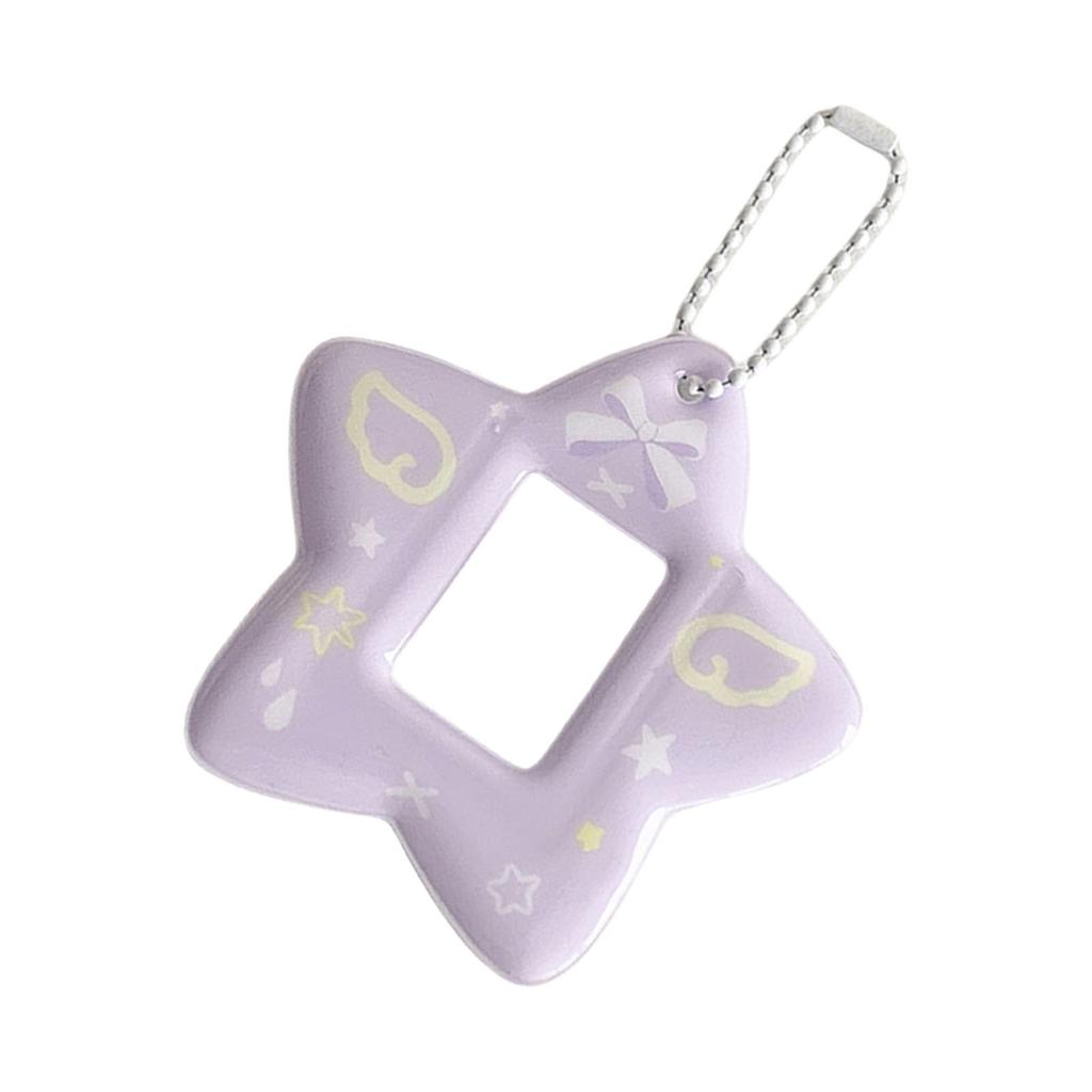 1 Zoll Fotohalter Tragbarer Fotokartenhalter mit Schlüsselanhänger Sternform Fotokartenhülle für Studenten Büroangestellte