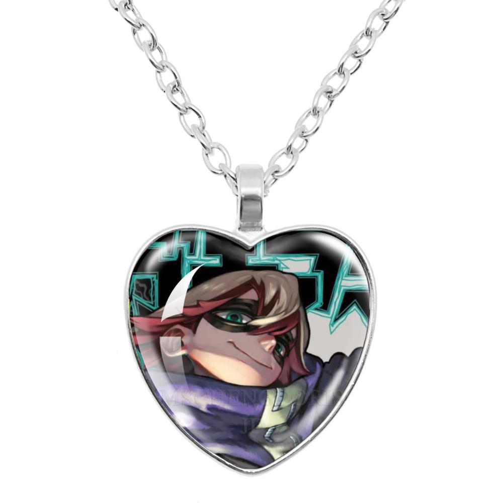 GACHIAKUTA Necklace Glass Heart Shape Pendant Necklace Gachiakuta Cartoon Character Necklace Ornament Decor Fans Collect Gift