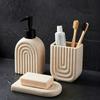 2026 Ceramic Bathroom Three Piece Set Hand Sanitizer Bottle Distribution Bottle Shower Gel Pressing Bottle
