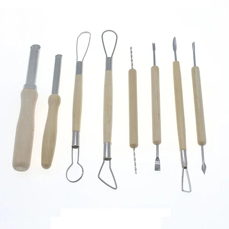 8pcs/set Pumpkin Carving Knife Detail Texture Shaping Clay Tools Pottery Tools Pottery Sculpting Kit with Smooth Wooden Handle