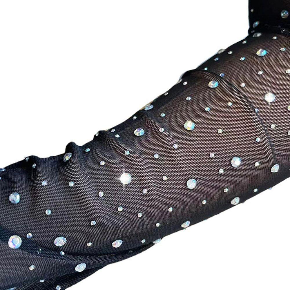 Transparent Mesh Sun Protection Mittens Bride Wedding Gloves Women Driving Gloves Long Gloves