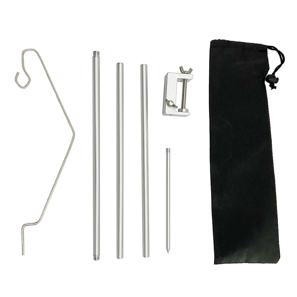 Support de Fixation Pliable pour Lampe de Camping Support Poteau Suspendu en Alliage d'Aluminium Support de Sol/Bureau pour Camping Pêche Pique-nique BBQ