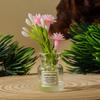 2Pcs Mini Flower Vase Dollhouse Accessories Simulation Pink Rose White Jasmine Mini Floral Arrangement Miniature Model