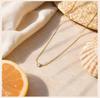 Minimalist Solitaire Zircon Choker Necklace, Single Stone Pendant, 18K Gold Plated Stainless Steel Clavicle Chain Jewelry