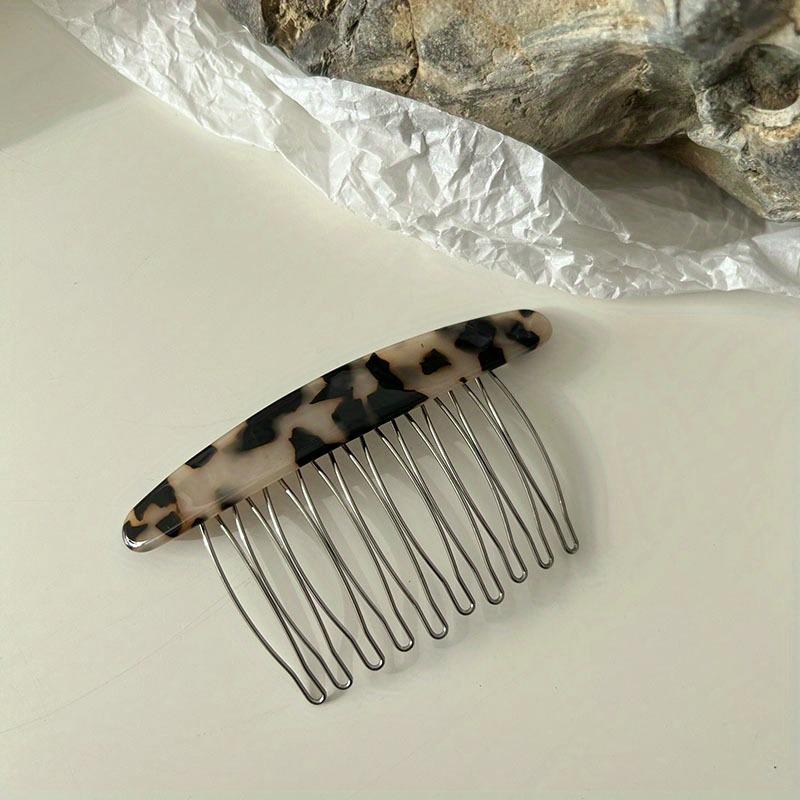 Fashion Hair Combs Set, Acetate Alloy, Leopard Checkerboard Patterns, Women's Daily Casual Styling Accessories