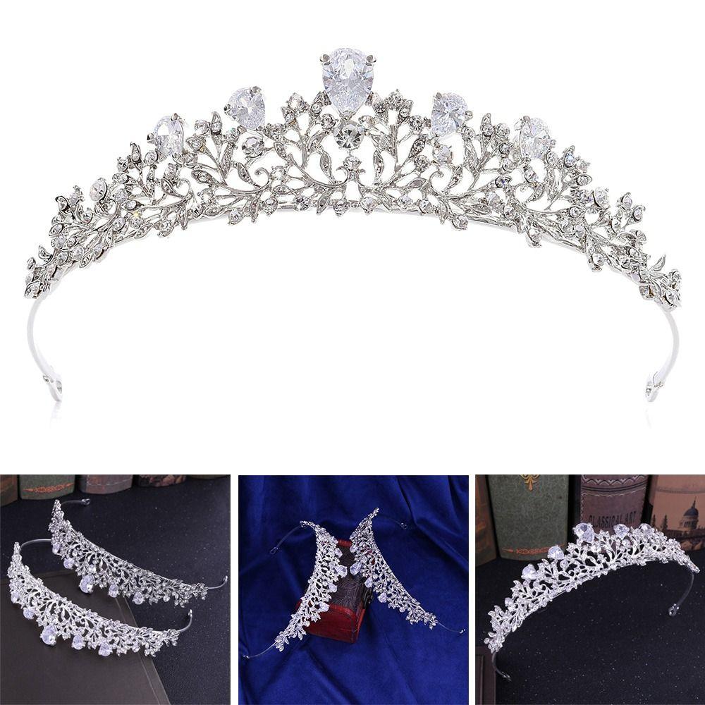Wedding Prom Bride Headbands Crystal Headband Princess Rhinestone Crown Silver Tiara Crown
