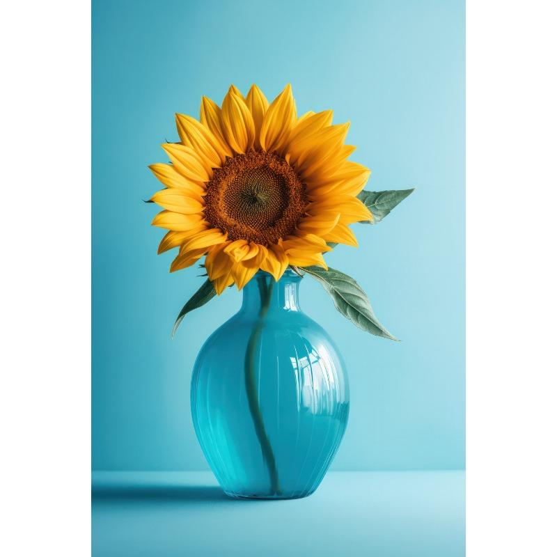 Classic Simple Still Life Blue Vase Flowers Arrangement Poster Canvas Painting Printing Art Pictures Home Room Wall Decor Gift