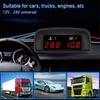 12V 24V Combination Table Digital Water Temperature Gauge + Volt Meter With 10mm Water Temperature Sensor 2 In 1 Car LCD Display
