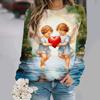 Mote Ny Søt Engel Baby 3D-trykk Gensere Kvinner Casual Langermet Hettegensere Y2k Streetwear Pullover Topper Dameklær