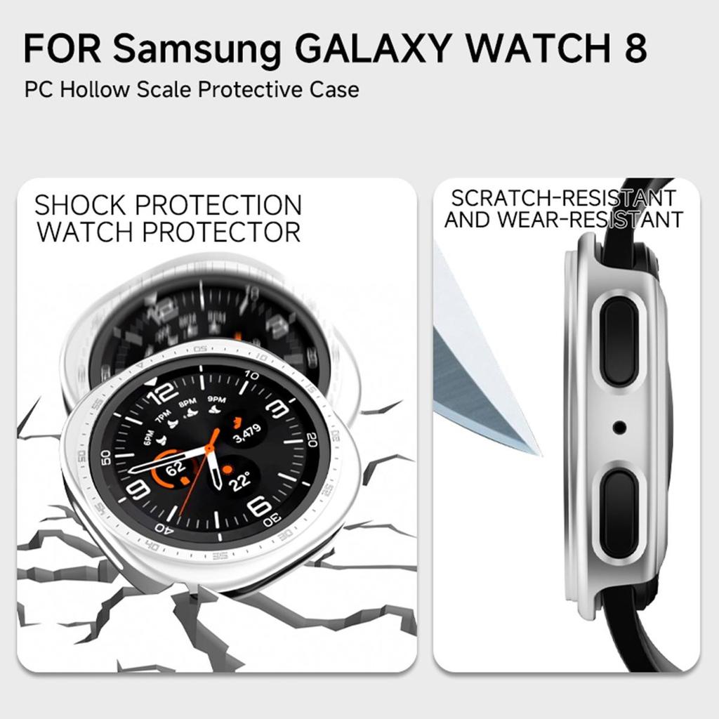 Θήκη PC Για Samsung Galaxy Watch 8 44mm Αξεσουάρ Προστατευτικό οθόνης προφυλακτήρας Κέλυφος Κοίλο κάλυμμα κλίμακας για Samsung Watch 8 40mm