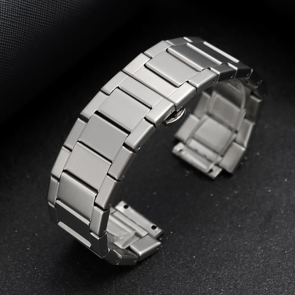 

Solid Stainless Steel Watch Band Silver Strap 27mm Business Bracelet for Men Women Compatible for HUBLOT Belt Watch Accessories 27mm срібний