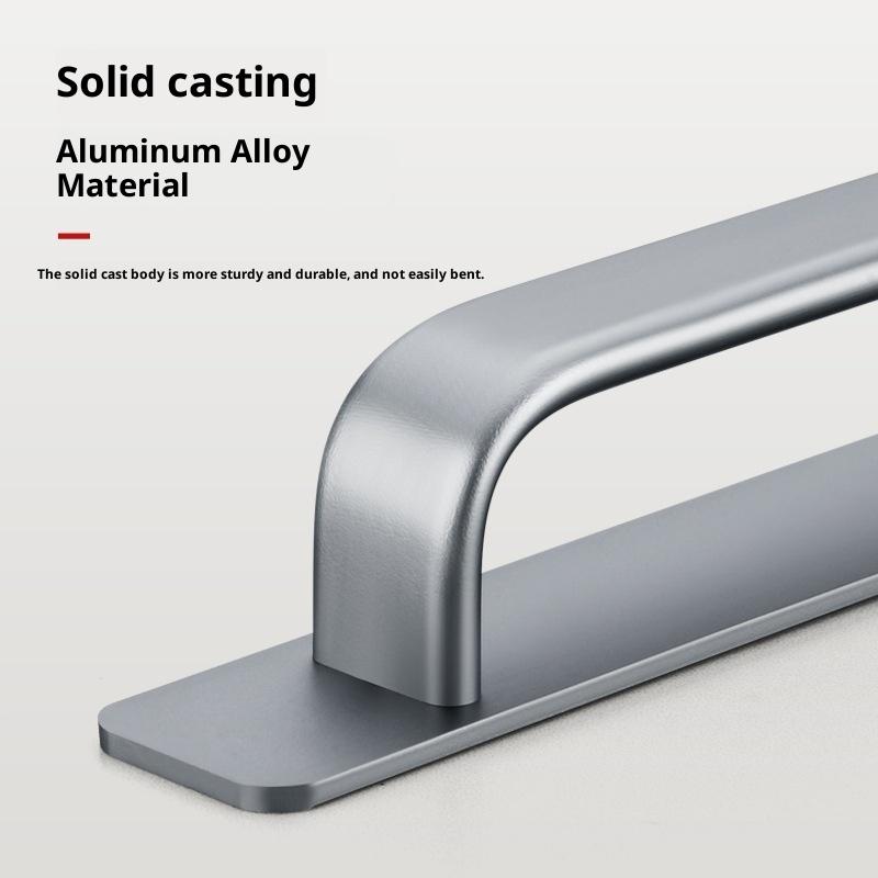 Aluminum Alloy Handle Glass Sliding Door Window Drawer Wardrobe Drill-free Push-pull Bathroom Sticker Door Handle