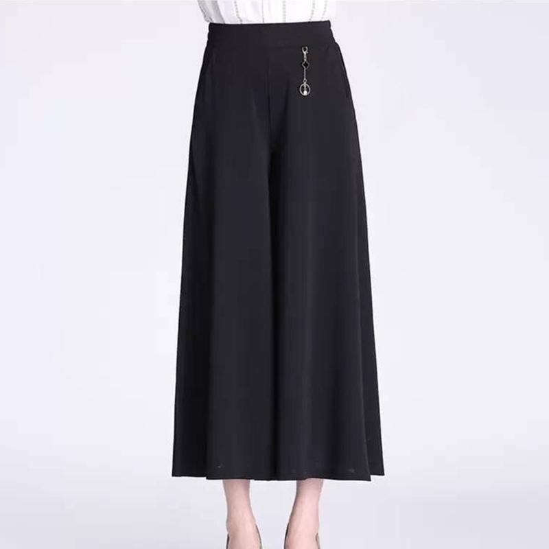 Verano Madre Suelta Talla Grande Pantalones de pierna ancha Frescos y  Delgados de mediana edad y ancianos Culottes Elásticos Cintura alta  Pantalones de mujer de pierna ancha comprar a buen precio —