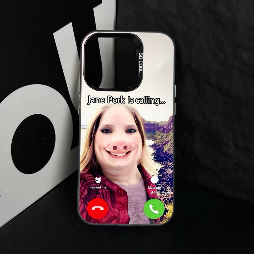 Funny J-John Pork Is Calling Phone Case For iPhone 17,16,15,14,13,12,11 Plus,Pro Max,XS,Colorful Silver Black Cover